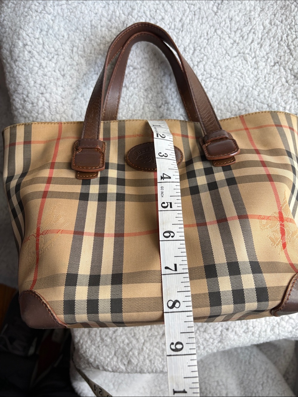 Authentic Vintage Burberrys Nova Check Small Handbag Brown Leather - Picture 13 of 17